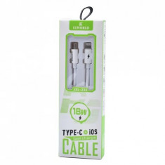 Cablu de date si incarcare Type-C to Lightning,18W, alb