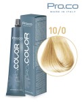 Vopsea de par profesional PRO.COLOR 100 ml - Pro.Co - 10/0 BLOND PLATINAT