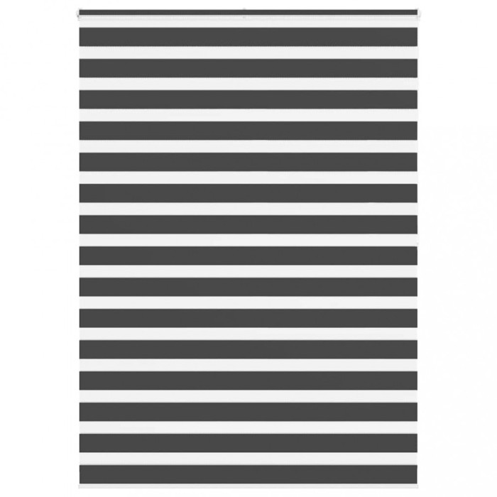 Jaluzea tip zebra neagră lățime țesătură 150,9 cm poliester