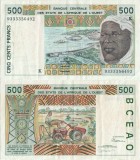 1993 , 500 CFA - franc CFA Africa de Vest ( P-710 Kc ) - Senegal