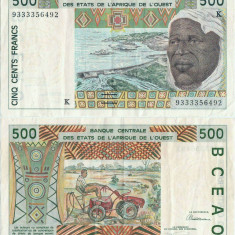 1993 , 500 CFA - franc CFA Africa de Vest ( P-710 Kc ) - Senegal