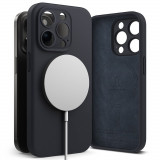 Husa Ringke Silicone Magnetic MagSafe pentru Apple iPhone 15 Pro Albastru inchis, Silicon, Carcasa
