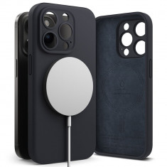 Husa Ringke Silicone Magnetic MagSafe pentru Apple iPhone 15 Pro Albastru inchis