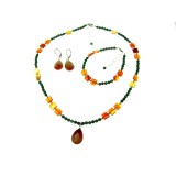 Set bijuterii dama carneol si malachit