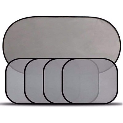 Set 5 perdele auto pentru protectie solara, universale, culoare Neagra foto