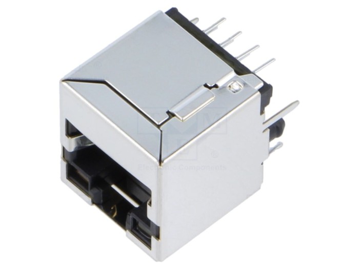 Conector RJ45 ecranat cu LED, THT
