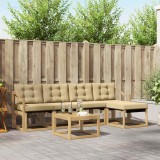 vidaXL Set de canapele de exterior cu pernă 6 pcs Alb și Bej 3389415