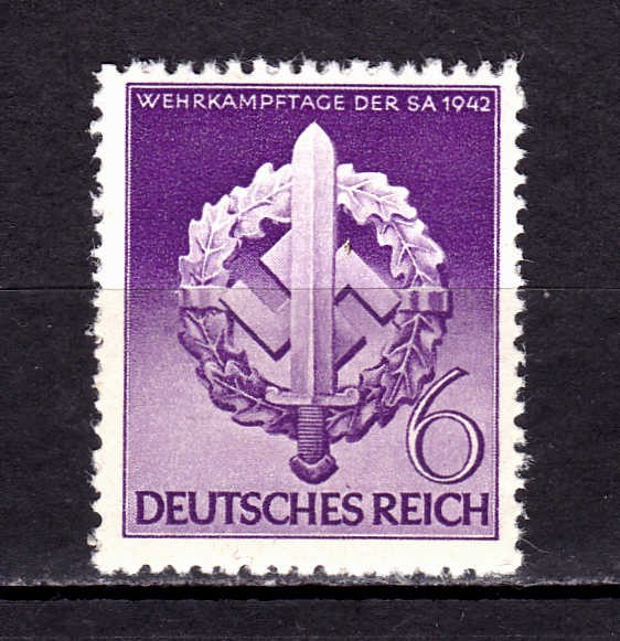 ✅ (S42) Germania Reich 1942 &quot;Ziua Eroilor - trupele SA &quot; serie completa Michel 818, MNH