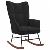 vidaXL Scaun balansoar, negru, catifea
