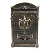 Cutie postala antic auriu 410x260x90 mm cu 2 chei si accesorii de prindere