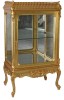 Vitrina baroc din lemn masiv auriu CAT903, Comode si bufete