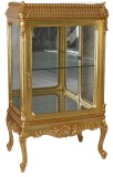 Vitrina baroc din lemn masiv auriu CAT903, Comode si bufete