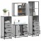 vidaXL Set de mobilier de baie 4 piese Lemn stratificat gri Sonoma 3301258