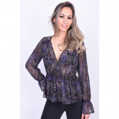 Bluza Eleganta Vero Moda Olana Chiffon Negru Mov foto