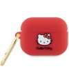 Husa pentru Apple AirPods Pro 2 - Hello Kitty Silicone 3D Kitty Head (HKAP23DKHSF) - Red