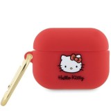 Husa pentru Apple AirPods Pro 2 - Hello Kitty Silicone 3D Kitty Head (HKAP23DKHSF) - Red