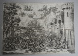 Ferdinando Tacca &quot;Hercule la Teba&quot; gravura veche 1661, Istorice, Cerneala, Altul