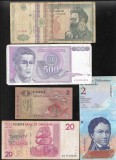 Set 5 bancnote de prin lume adunate (cele din imagini) #343, Europa