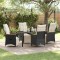 vidaXL Set de masă pentru grădină cu pernă 5 pcs Negru Rattan poli 3379614
