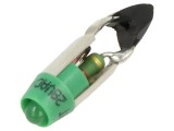 Lampă LED verde T5,5K 28VDC 28VAC - 3mm, 60&deg;C