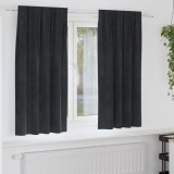 Draperii blackout vidaXL cu bandă de susținere 2 bucăți Catifea Neagră