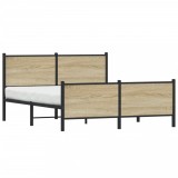 Gossi cadru pat metalic cu tablie la cap/picioare, 137x190 cm