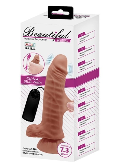 Vibrator Brown Skin Life Like Beautiful Maddox, [18,5 cm x 4 cm]#