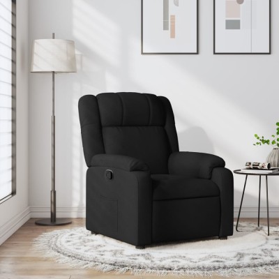 Gossi fotoliu rabatabil, negru, material textil foto