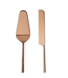 Cumpara ieftin Set 2 tacamuri servire desert otel cupru satinat Hestia 6x26h; 2,5x27h