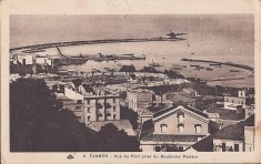 CP691N Tanger, Vue du Port pris du Boulevard Pasteur, circulată Tanger &ndash; Sasca Montană, 1934, carte poștală