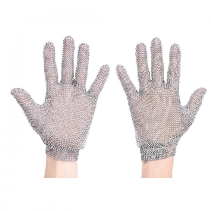 Manusi de Zale Chainmail , Large , Argintiu