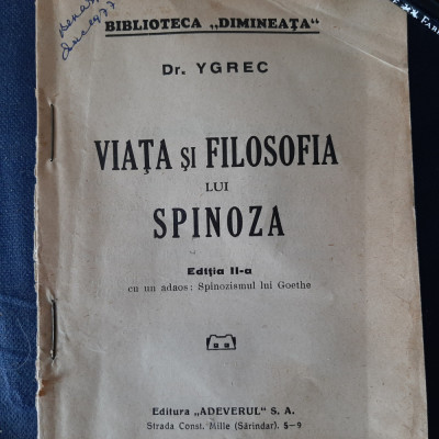 Dr. Ygrec (Spinoza, viața si opera) foto