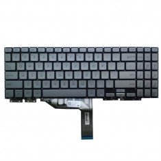 Tastatura Laptop, Asus, ZenBook Flip 15 UX562, UX562F, UX562FA, UX562FAC, UX562FD, UX562FDX, UX562UG, UX562IA, UX562IQ, iluminata, argintie, layout US