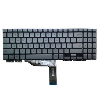 Tastatura Laptop, Asus, ZenBook Flip 15 UX562FA, UX562FAC, UX562UG, UX562IA, UX562IQ, iluminata, argintie, layout US foto