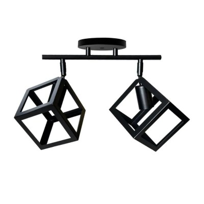 Lustra Forma Cub, STRUKTUR Duo, 2xE27, Negru, Metal ModernLight Concept foto