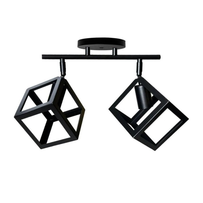 Lustra Forma Cub, STRUKTUR Duo, 2xE27, Negru, Metal ModernLight Concept