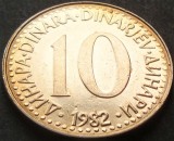 Moneda 10 DINARI / DINARA - RSF YUGOSLAVIA, anul 1982 *cod 1534 A, Europa