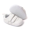 Adidasi albi cu dungi laterale argintii (Marime Disponibila: 3-6 luni (Marimea, Superbaby