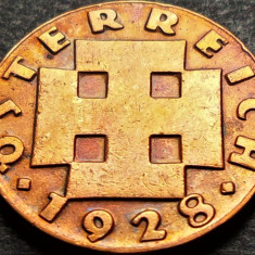 Moneda istorica 2 GROSCHEN - AUSTRIA, anul 1928 * cod 559 A = excelenta