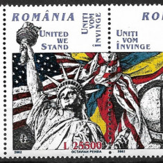 B0389 - Romania 2002 - Nato 2v.cu vigneta neuzat,perfecta stare
