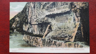 Orsova-1906-Tabula Traiana,Dunarea CRESCUTA-C.P.circ. foto