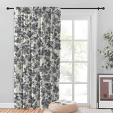 Set draperii blackout model floral cu rejansa transparenta cu ate pentru galerie, Madison, 200x265 cm, densitate 700 g/ml, Belarina Amethyst, 2 buc