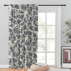 Draperie blackout model floral cu rejansa transparenta cu ate pentru galerie, Madison, 150x260 cm, densitate 700 g/ml, Belarina Amethyst, 1 buc