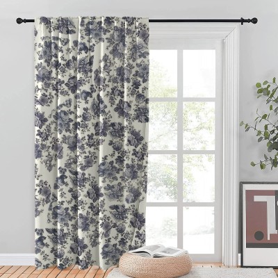 Draperie blackout model floral cu rejansa transparenta cu ate pentru galerie, Madison, 250x250 cm, densitate 700 g/ml, Belarina Amethyst, 1 buc foto