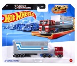 Camion Hot Wheels Track Fleet Optimus Prime Transformers, scara 1:64
