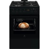 Aragaz mixt Electrolux LKK660220K, SteamBake AirFry, Siguranta cuptor, Inaltime reglabila, Negru, Clasa A