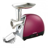 RESIGILAT &ndash; MASINA DE TOCAT HEINNER MG1500TA-BG, Putere 1600W, Accesoriu pentru rosii si carnati, Cutit inox, Visiniu sidefat