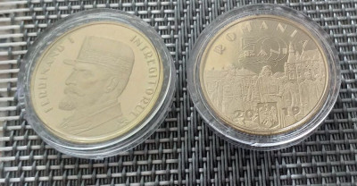 Romania 50 BANI 2019 Regele Ferdinand I UNC din fisic in capsula foto