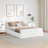 vidaXL Pat cu storage cu saltea Alb pur 140 x 200 cm Piele artificială 3369950