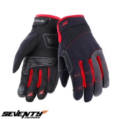 Manusi barbati pentru scuter - motocicleta Urban vara Seventy model SD-C48 negru/rosu &ndash; degete tactile L (9 cm)